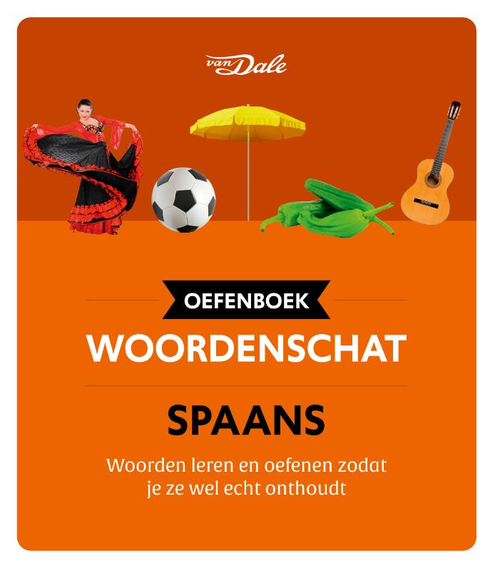 Voorzijde van het boek 'Van Dale Oefenboek woordenschat Spaans'