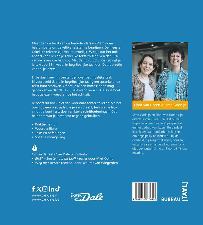 Achterzijde van het boek 'Van Dale Schrijfhulp - Schrijf begrijpelijk!'