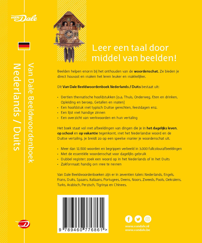 Achterzijde van het boek 'Van Dale Beeldwoordenboek Nederlands-Duits'