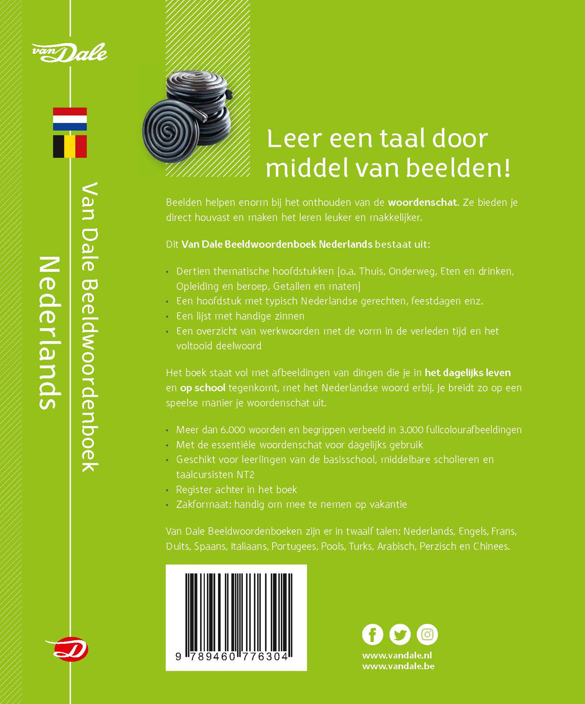 Achterzijde van het boek 'Van Dale Beeldwoordenboek Nederlands'