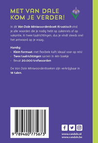 Achterzijde van het boek 'Van Dale Miniwoordenboek Kroatisch'