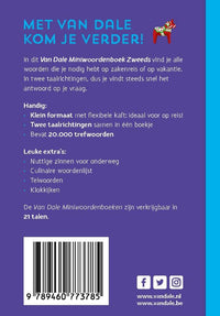 Achterzijde van het boek 'Van Dale Miniwoordenboek Zweeds'