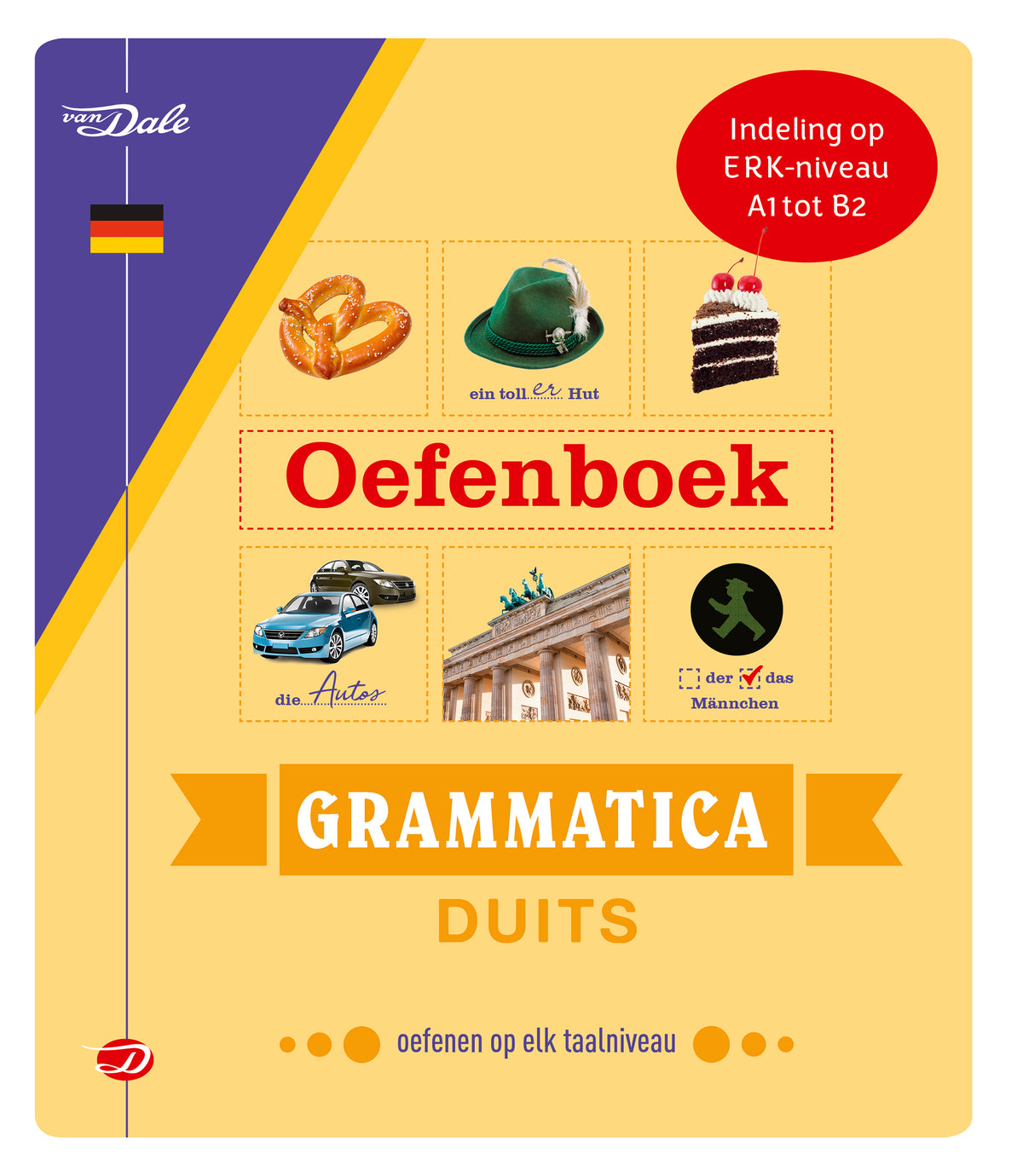 Voorzijde van het boek 'Van Dale Oefenboek grammatica Duits'