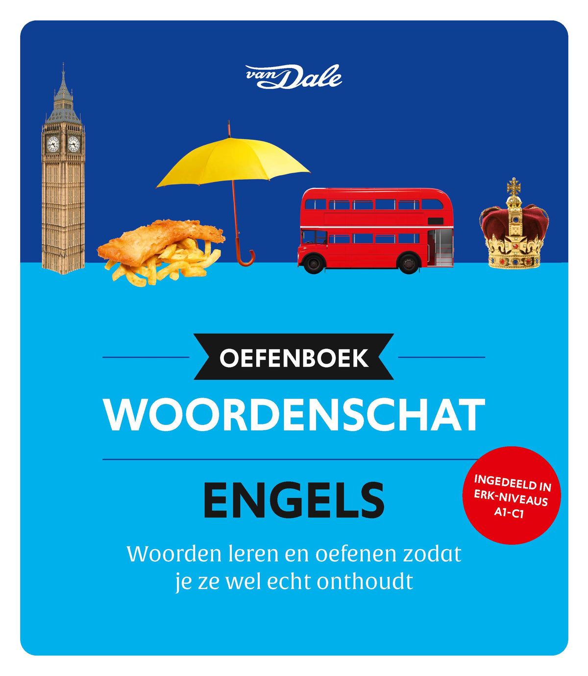 Voorzijde van het boek 'Van Dale Oefenboek woordenschat Engels'
