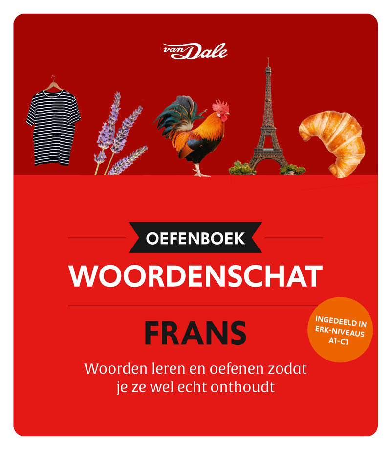 Voorzijde van het boek 'Van Dale Oefenboek woordenschat Frans'