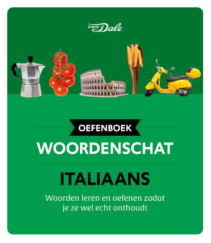 Voorzijde van het boek 'Van Dale Oefenboek woordenschat Italiaans'
