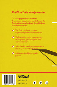 Achterzijde van het boek 'Van Dale Pocketwoordenboek Nederlands-Spaans'