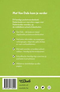 Achterzijde van het boek 'Van Dale Pocketwoordenboek Nederlands'