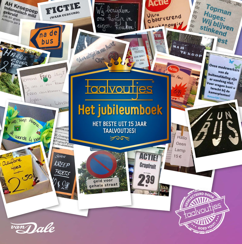 Voorzijde van het boek 'Taalvoutjes Jubileumboek'