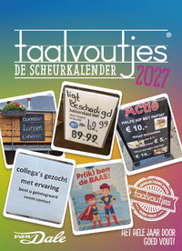 Voorzijde van het boek 'Taalvoutjes Scheurkalender 2027'